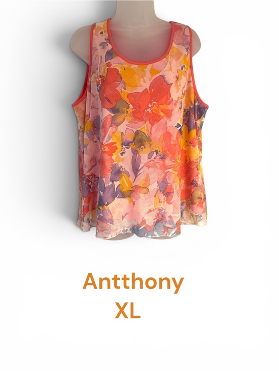 Antthony Tops - Antthony Floral Scoop Neck Tank Top - Gorgeous   XLARGE   #Z